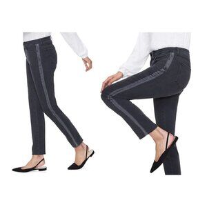 NYDJ Sheri High Waist Side Seam Slim Jeans, Women's Size 0 - Black NWT